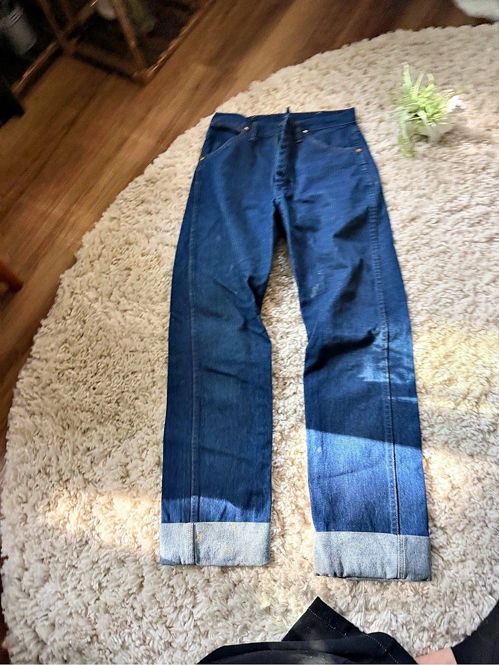 Wrangler super cute thick fashionable pocketed contrast Boot Cut Blue Jeans - Picture 6 of 7